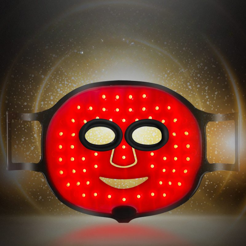 Red light therapy face masks 6 Inner surface of the silicone face mask showing the eye openings and strap attachment points