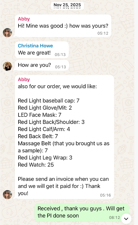 WhatsApp customer feedback