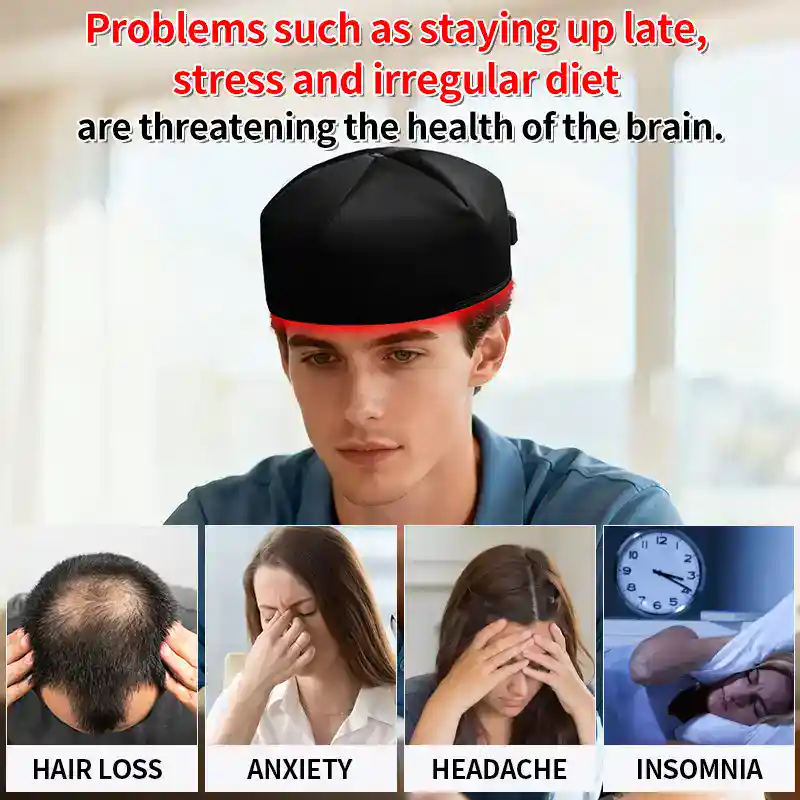 Young man with sleep issues and stress affecting brain health.