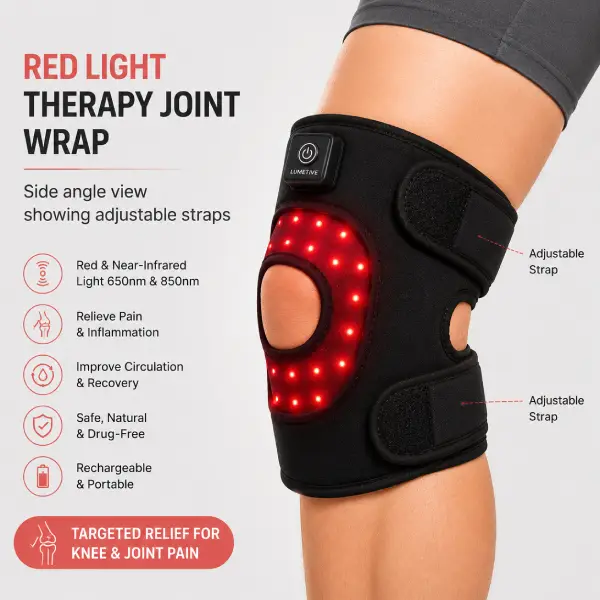 Red Light Therapy Joint Wrap front view for knee and joint pain relief