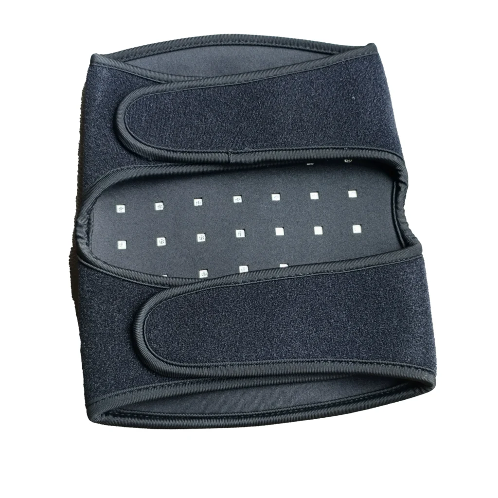 Wearable knee wrap · 56 LEDs 1 Inner side of the knee wrap showing the LED array and adjustable fastening straps