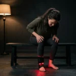 Red light therapy ankle wrap used after activity