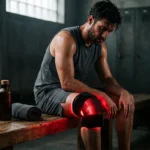 Red light therapy knee wrap after a workout